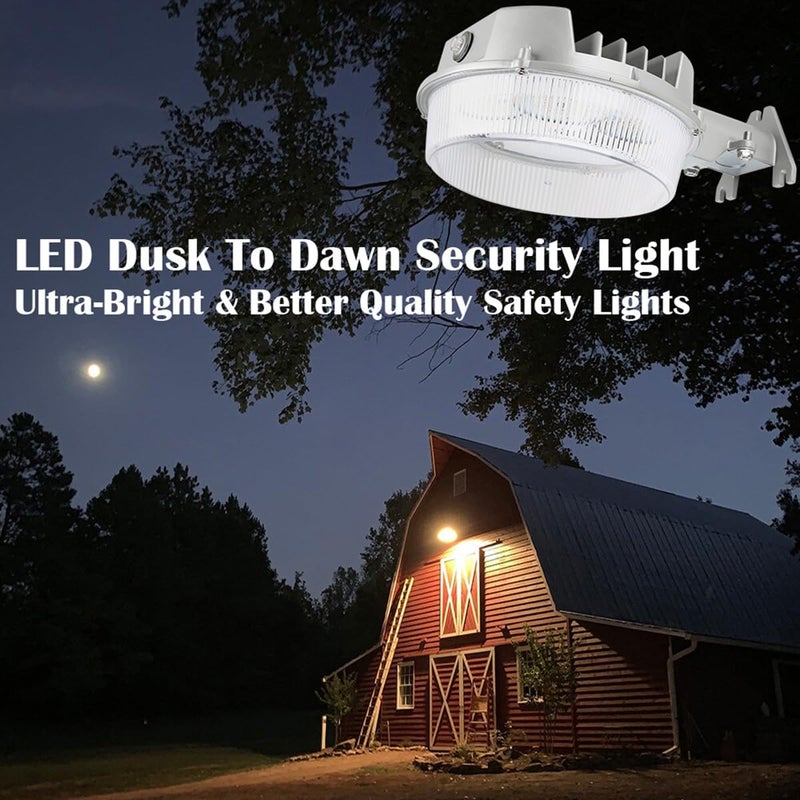 Elitexcel Dusk to Dawn Outdoor Lighting, 43W LED Barn Lights Outdoor, 5000LM 400W Replace Yard Lights, 5000K Daylight Security Area Street Light, 120V Waterproof Garage Parking Lot Flood Light - Image 4